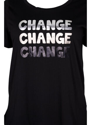 Puuvillainen t-paita lyhyillä hihoilla, Black Change, Packshot image number 2