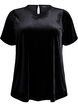 Lyhythihainen velourpaita, Musta, Packshot image number 0