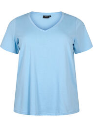 Lyhythihainen t-paita v-pääntiellä, Placid Blue
