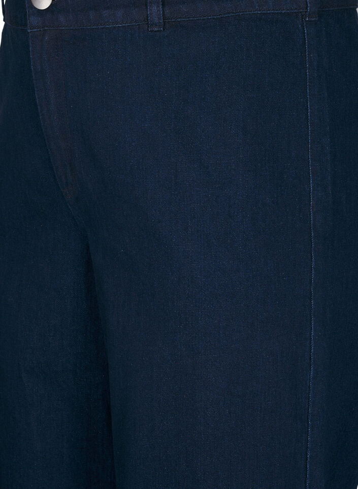 Korkeavyötäröiset leveälahkeiset farkut, Sininen, Packshot image number 2