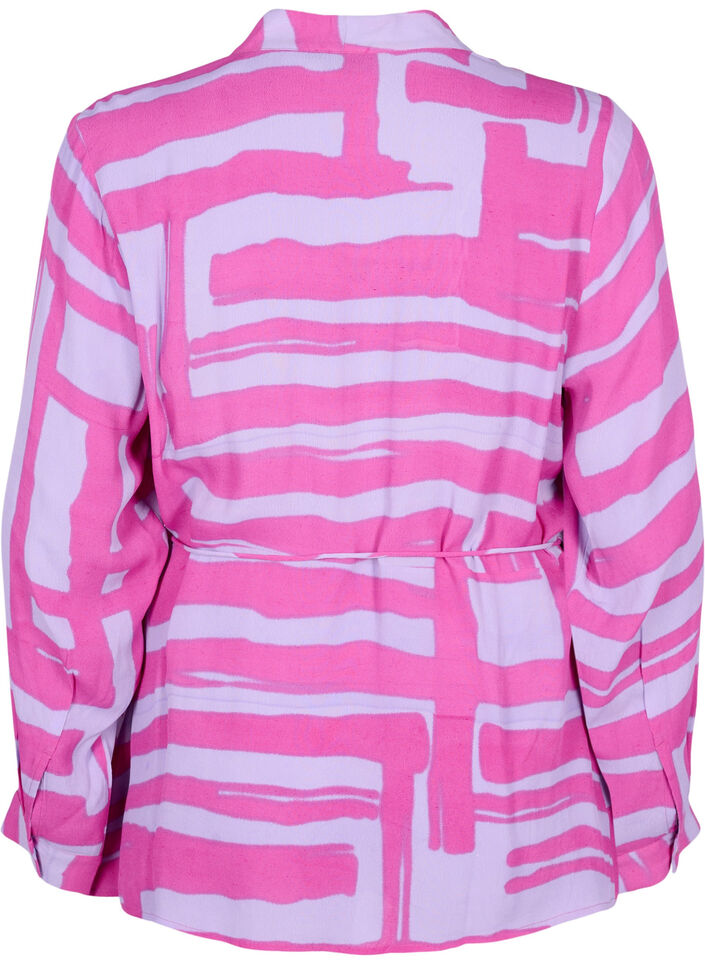 Viskoosista valmistettu kietaisupusero kuosilla, Rose Violet AOP, Packshot image number 1