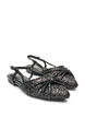 Kimalteleva slingback-korkokenk&auml; rusettikoristeella, Musta, Packshot image number 1