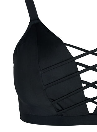 Bikiniyläosa nauhayksityiskohdilla, Black, Packshot image number 2