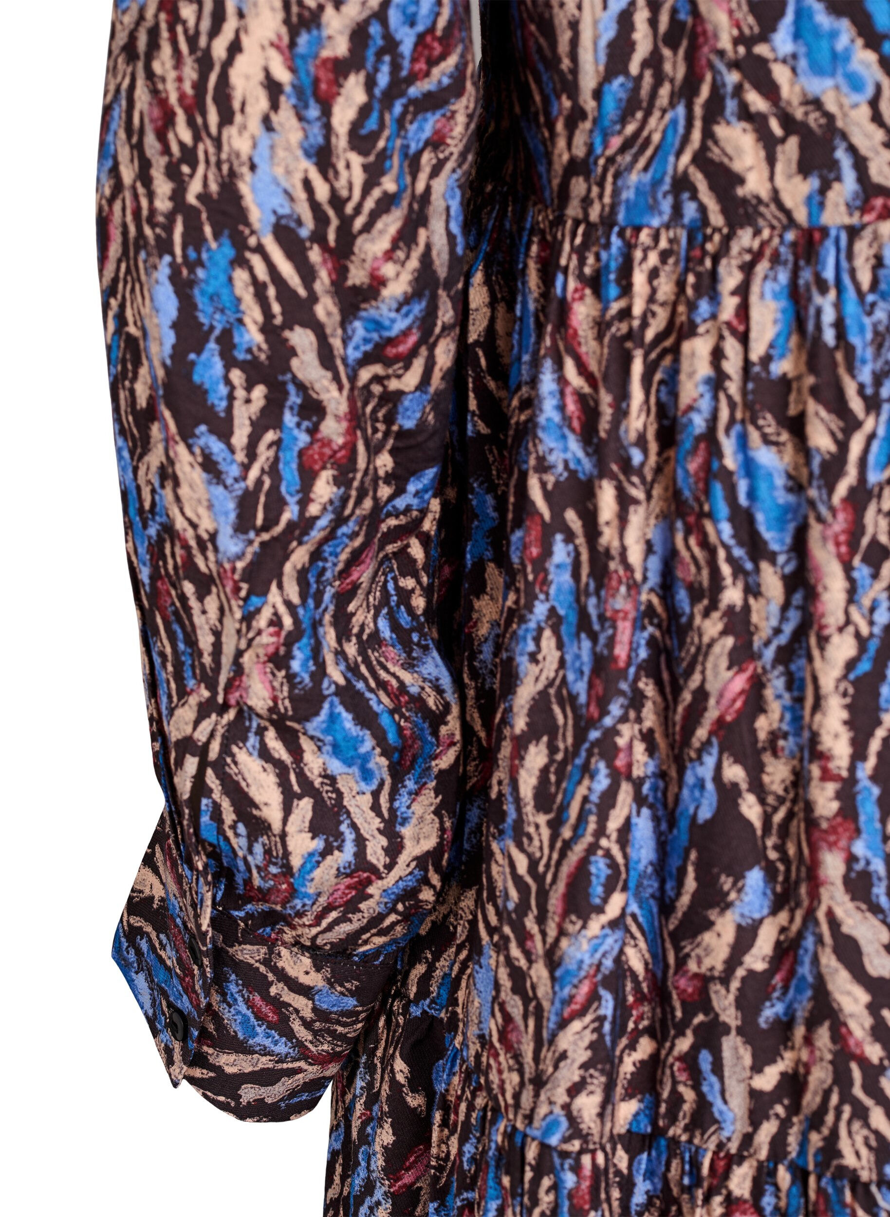 Zizzi A-linjainen mekko r&ouml;yhel&ouml;kauluksella, Sininen, Packshot image number 3