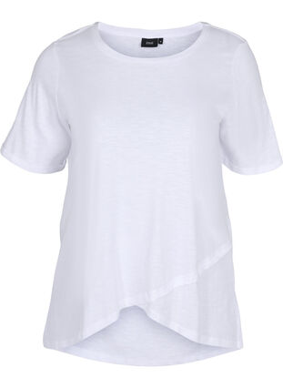 Puuvillainen t-paita lyhyillä hihoilla, Bright White, Packshot image number 0