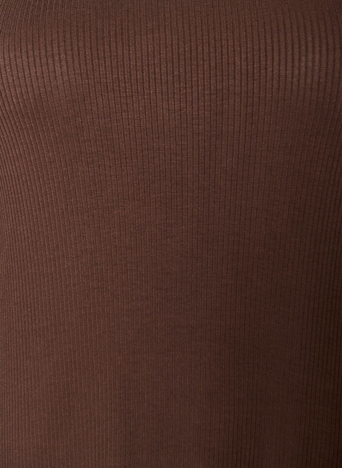 Hihaton ribattu mekko viskoosista, Ruskea, Packshot image number 2