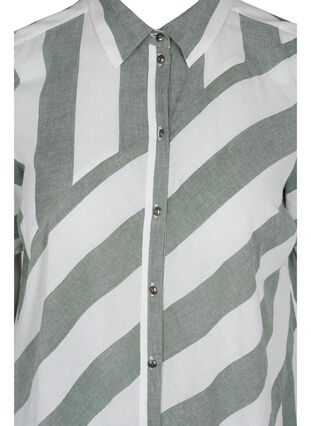 Lyhythihainen puuvillainen paitamekko raidoilla, Thyme Stripe, Packshot image number 2