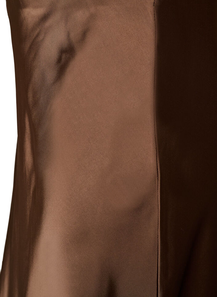 Satiininen midi-hame, Ruskea, Packshot image number 2