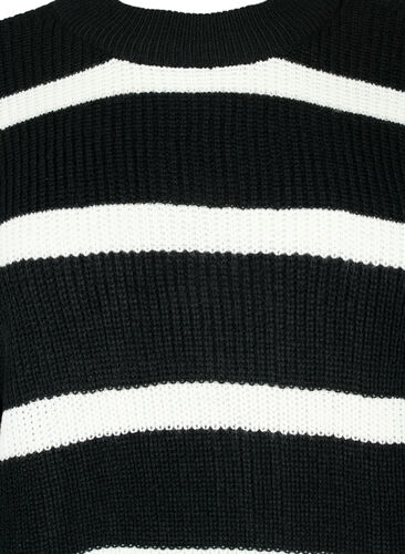 FLASH – Raidallinen neulepusero, Black/White Stripe, Packshot image number 2