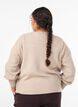 Ribbineuloksesta valmistettu neuletakki napeilla, Beige, Model image number 2