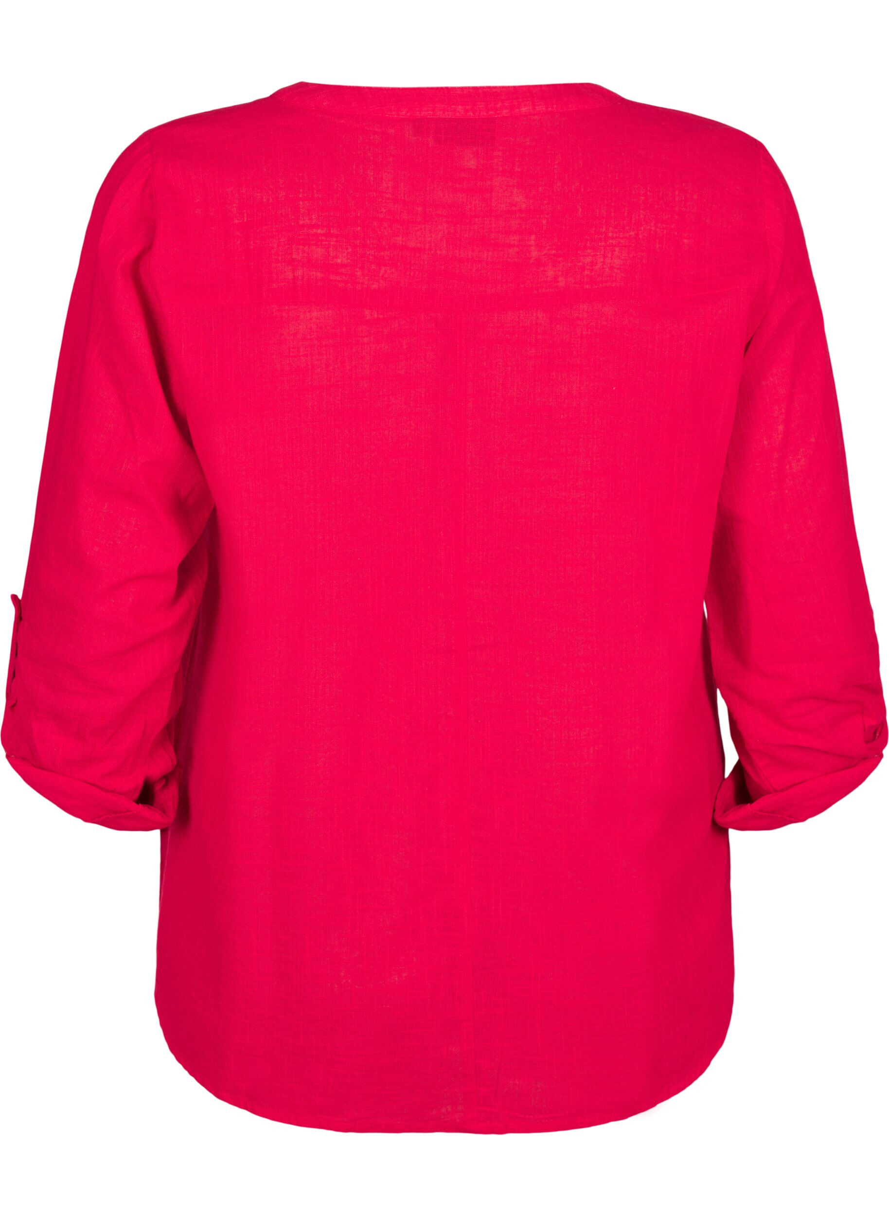 ZizziPuuvillainen puseropaita v-kaula-aukolla, Punainen, Packshot image number 1