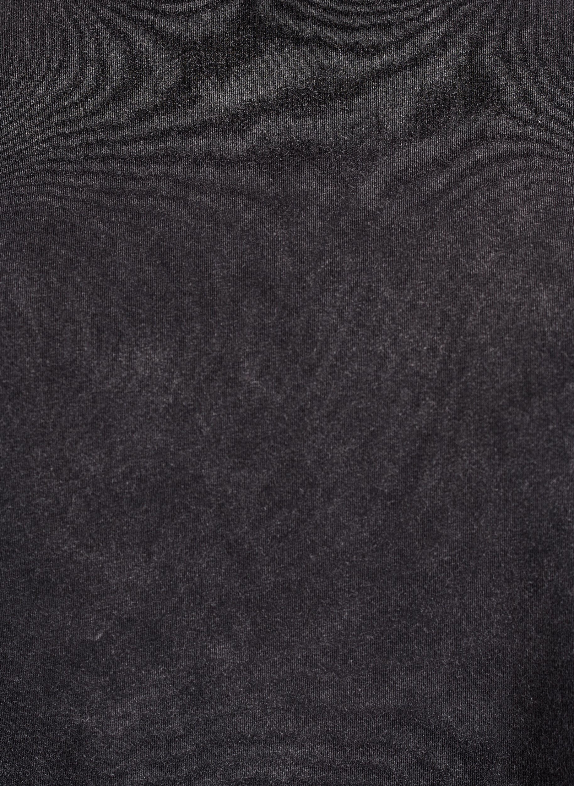 Zizzi Urheilullinen puuvillainen t-paita pesty look, Musta, Packshot image number 2