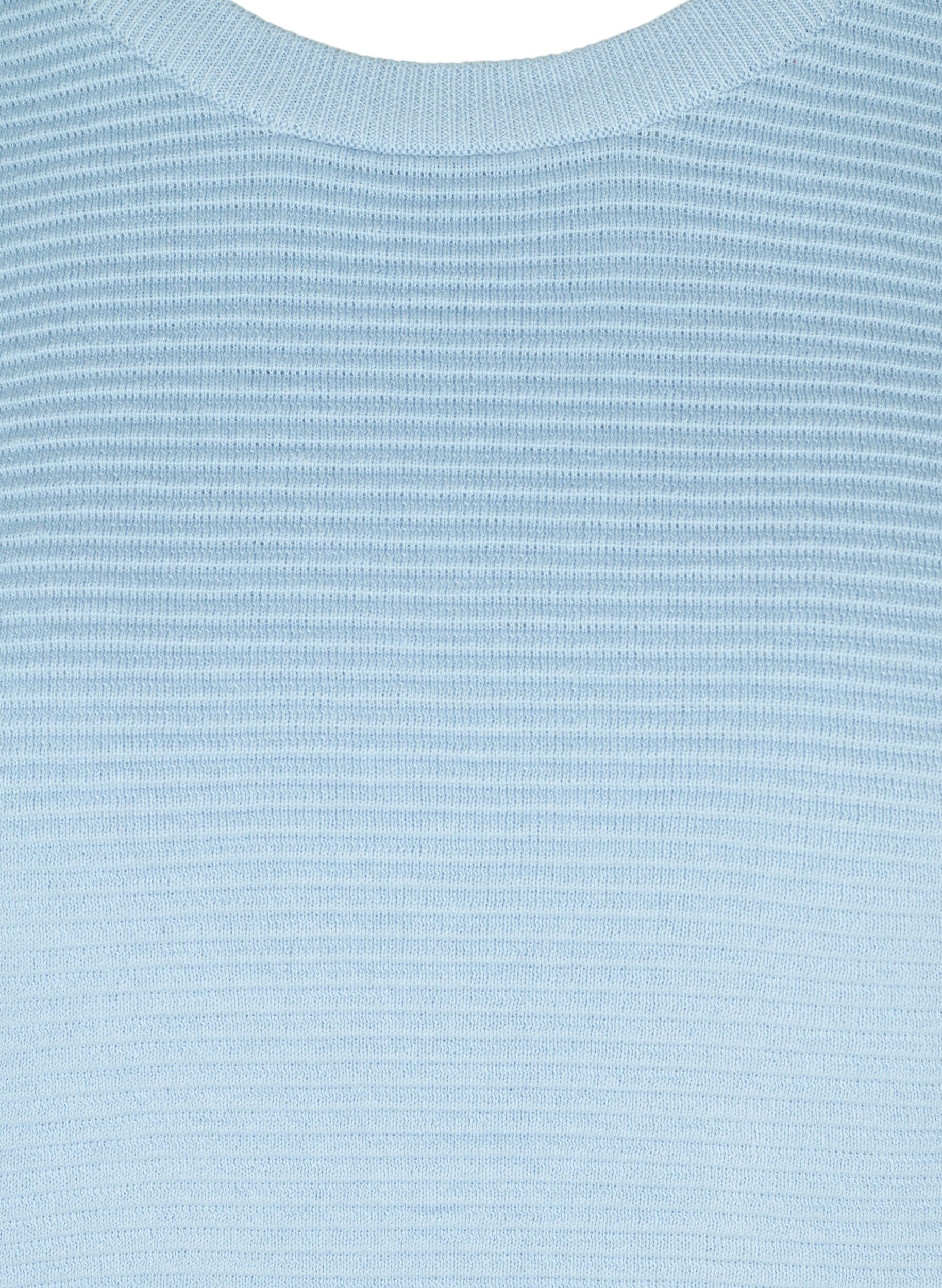 Zizzi Pitk&auml;hihainen neulepusero ekologisesta puuvillasta, Chambray Blue, Packshot image number 2