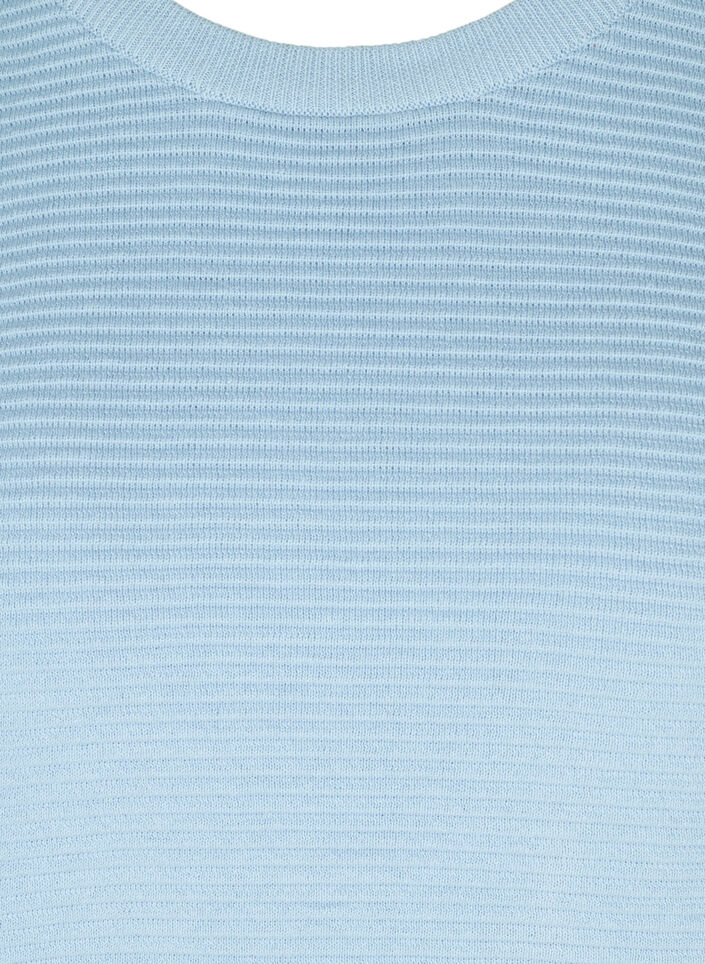 Pitkähihainen neulepusero ekologisesta puuvillasta, Chambray Blue, Packshot image number 2