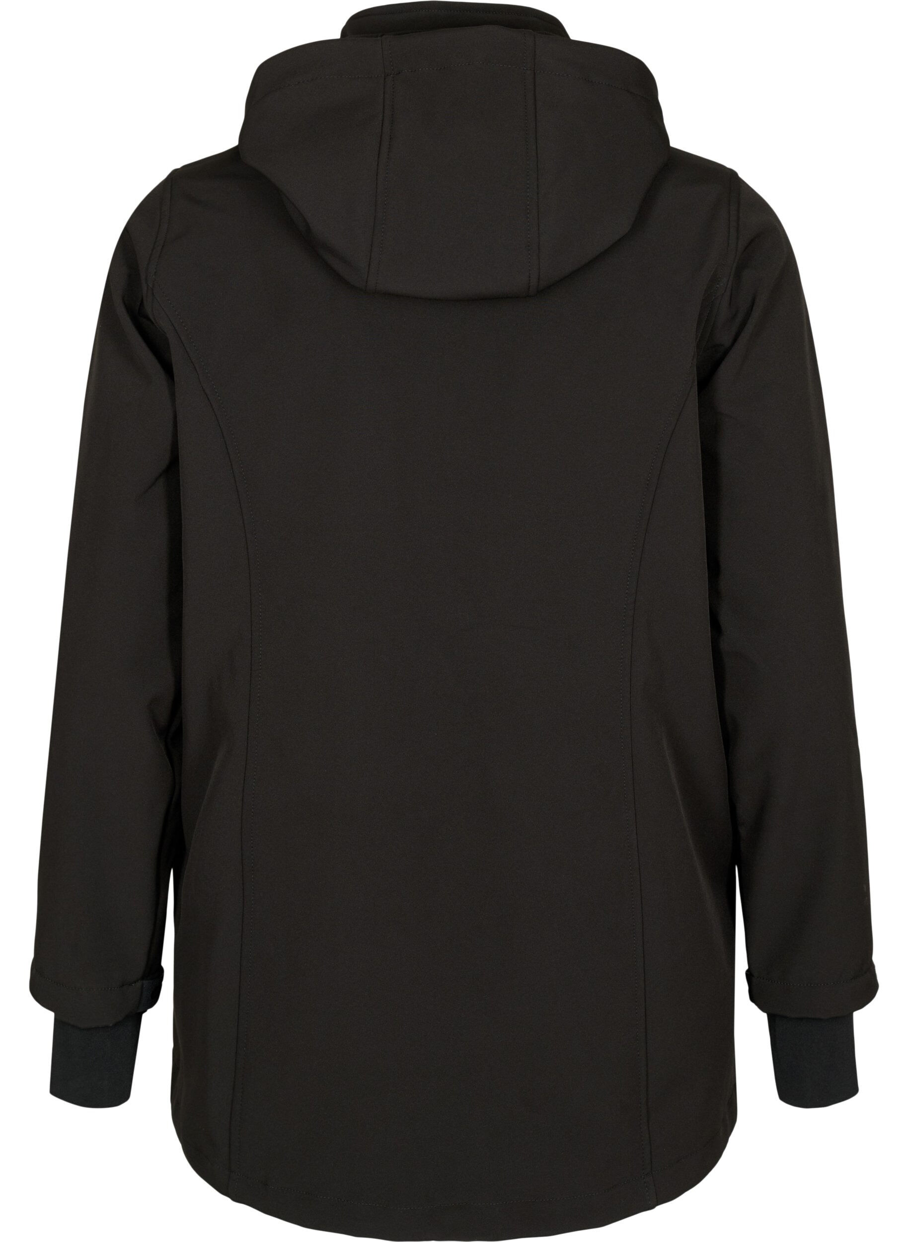 ZizziLyhyt softshell-takki irroitettavalla hupulla, Musta, Packshot image number 1