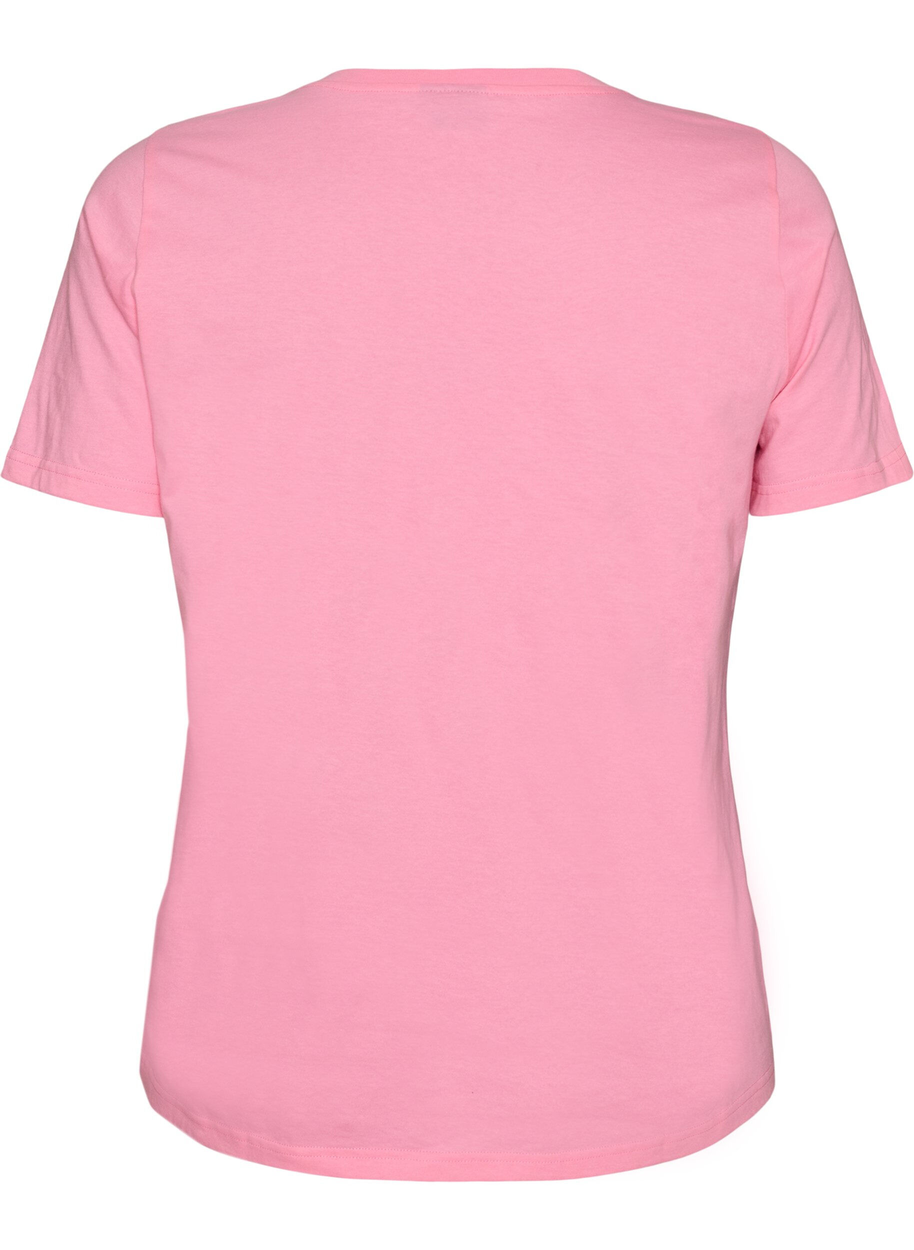 ZizziLuomupuuvillainen T-paita tomaatinkuvalla, Vaaleanpunainen, Packshot image number 1
