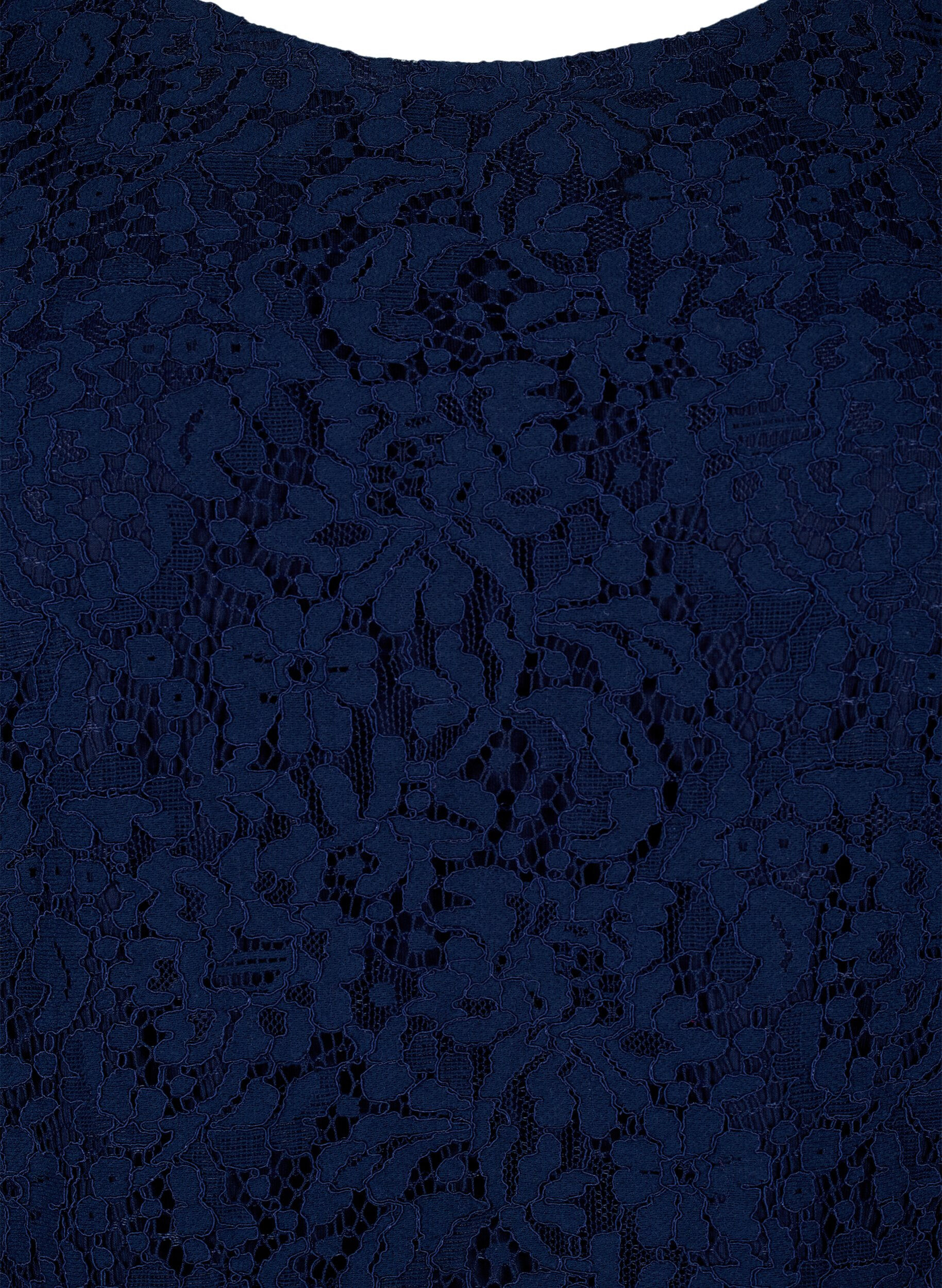 Zizzi Pitsipusero pitkill&auml; hihoilla, Navy Blazer, Packshot image number 2