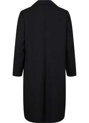 Pitkä takki napituksella, Black, Packshot image number 1