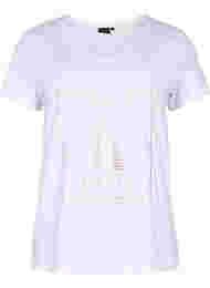 Puuvillainen t-paita treeniin painatuksella, White w. inhale logo