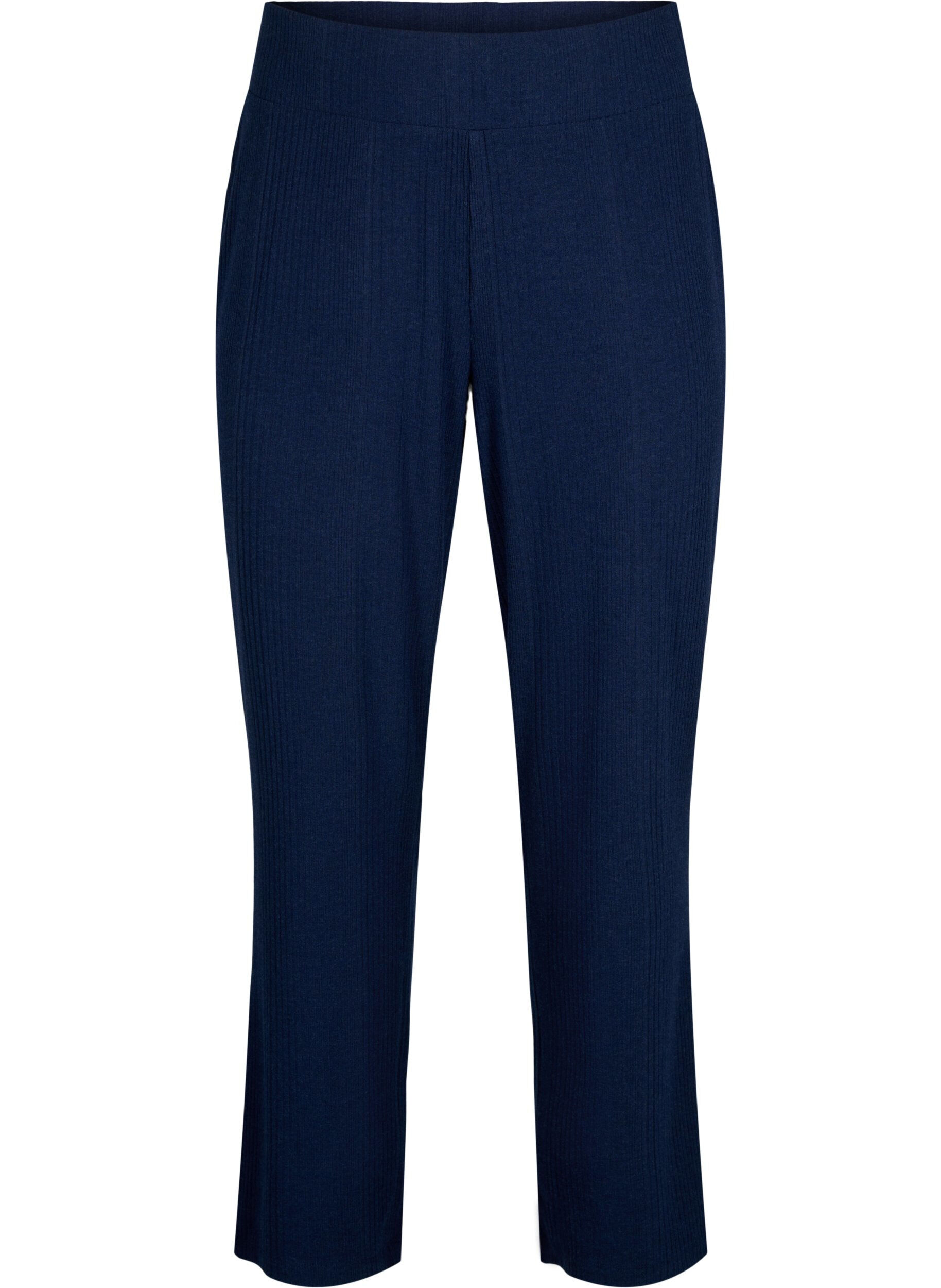 Zizzi Mukavat housut raidallisesta kankaasta, Night Sky Mel., Packshot image number 0