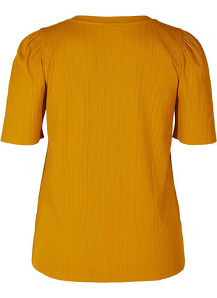 Ribattu t-paita lyhyillä puhvihihoilla, Buckthorn Brown, Packshot image number 1