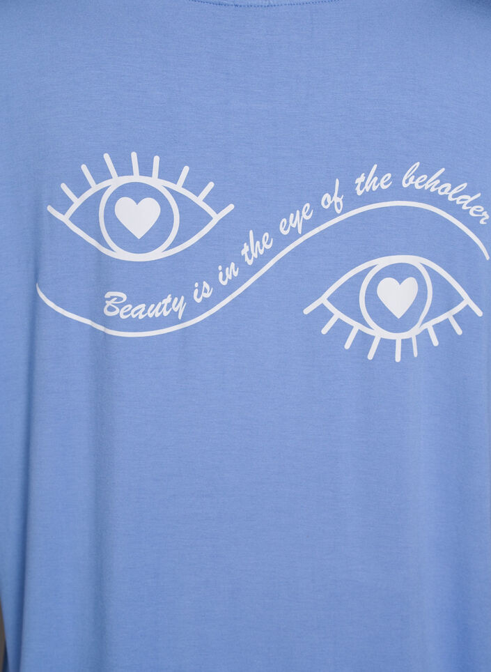 Rento yöpaita viskoosista., Sininen, Packshot image number 3