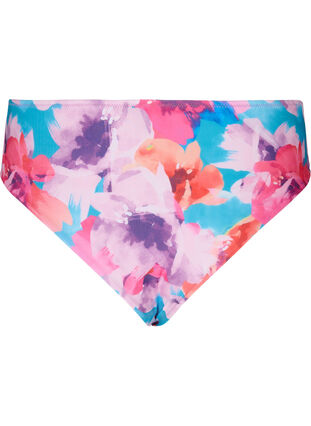 Bikinialaosa kuviolla ja korkealla vyötäröllä, Pink Flower, Packshot image number 1