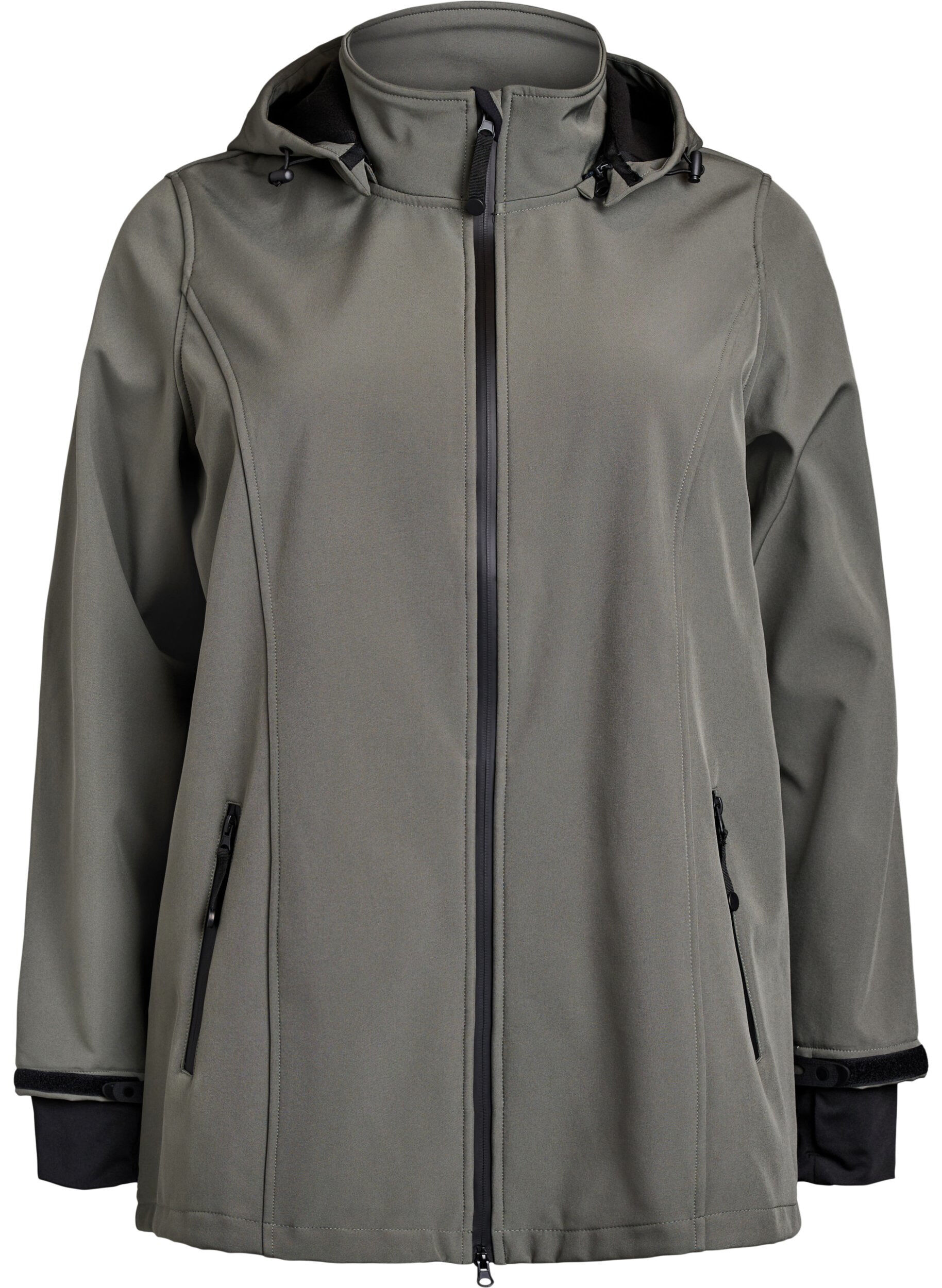 ZizziLyhyt softshell-takki irrotettavalla hupulla, Harmaa, Packshot image number 0