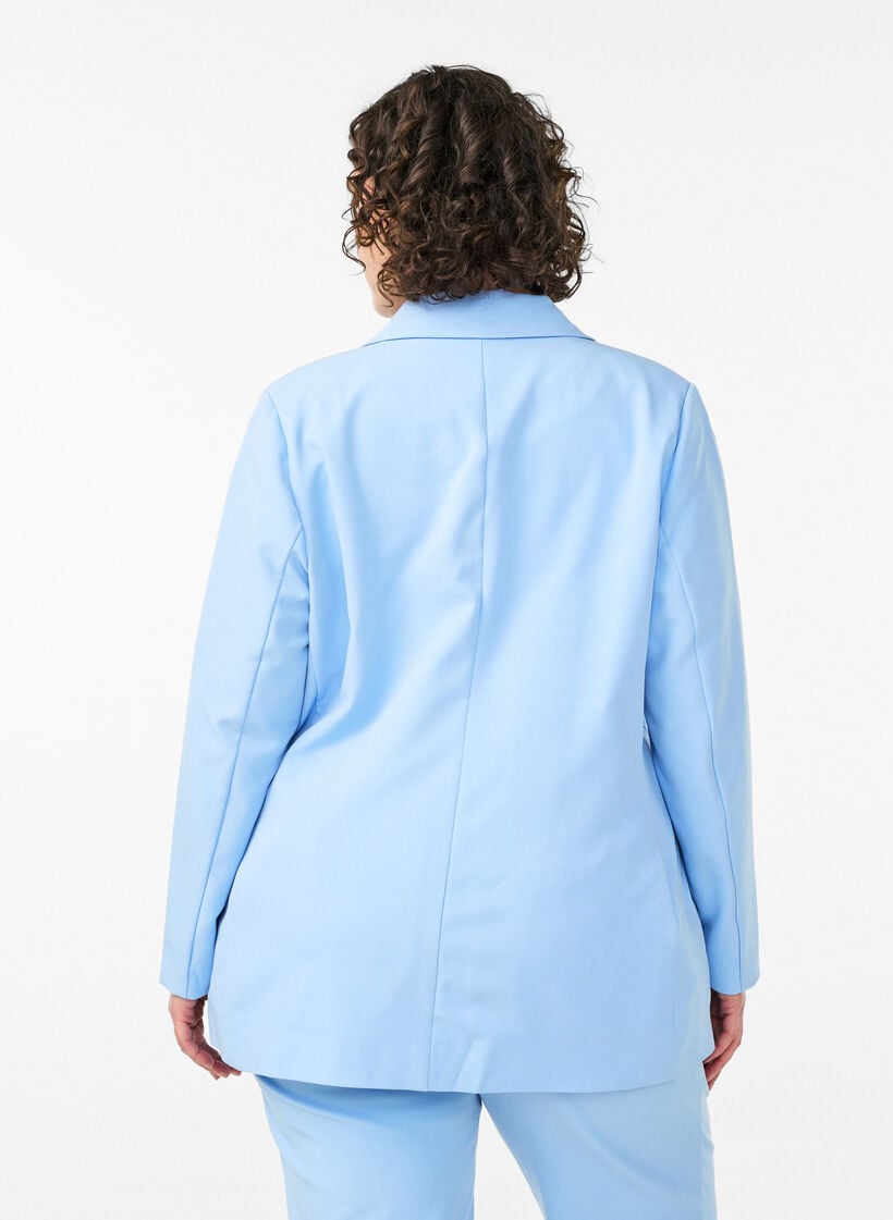 Klassinen bleiseri nappikiinnityksell&auml;, Sininen, Model image number 2