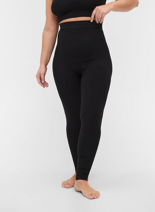 Shapewear-leggingsit korkealla vyötäröllä, Black, Model image number 2