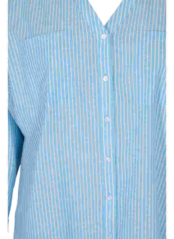 Raidallinen paita 100% puuvillasta, Lichen Blue Stripe , Packshot image number 2