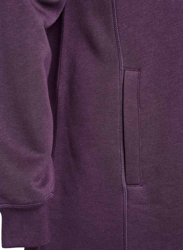 Lyhyt swetarimekko korkealla kauluksella ja taskuilla, Violetti, Packshot image number 3