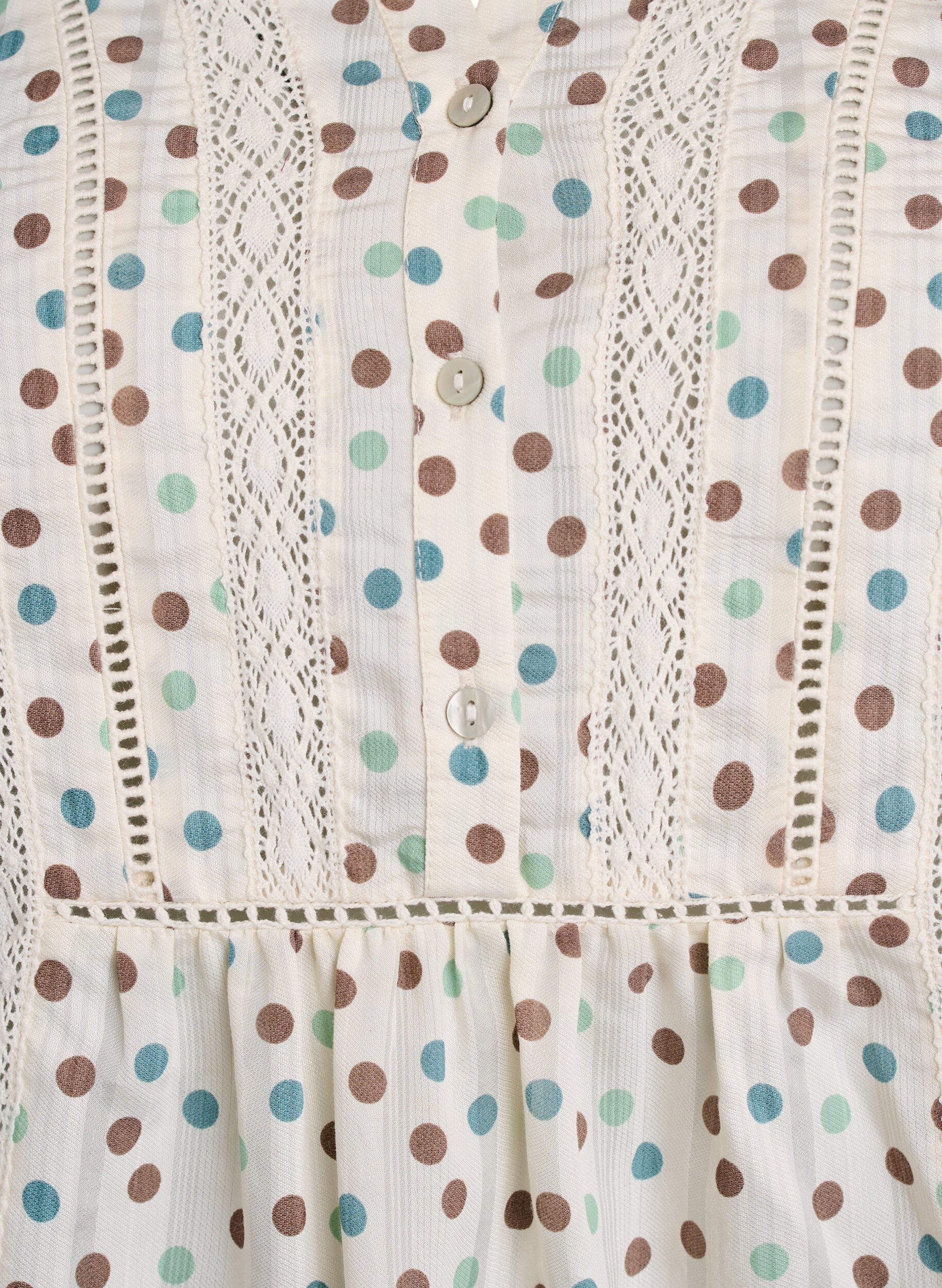 Zizzi Pusero printill&auml; ja 1/2-hihoilla, Valkoinen, Packshot image number 2