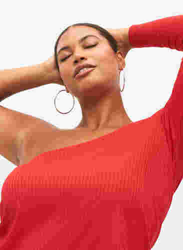 One shoulder -pusero, Tango Red, Model image number 2