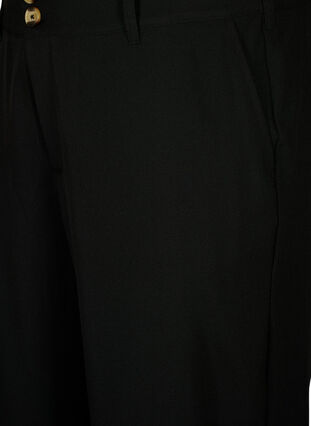 Korkeavyötäröiset housut, joissa on taitteet, Black, Packshot image number 2