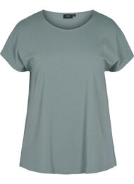 Puuvillainen t-paita raidoilla, Balsam Green Solid