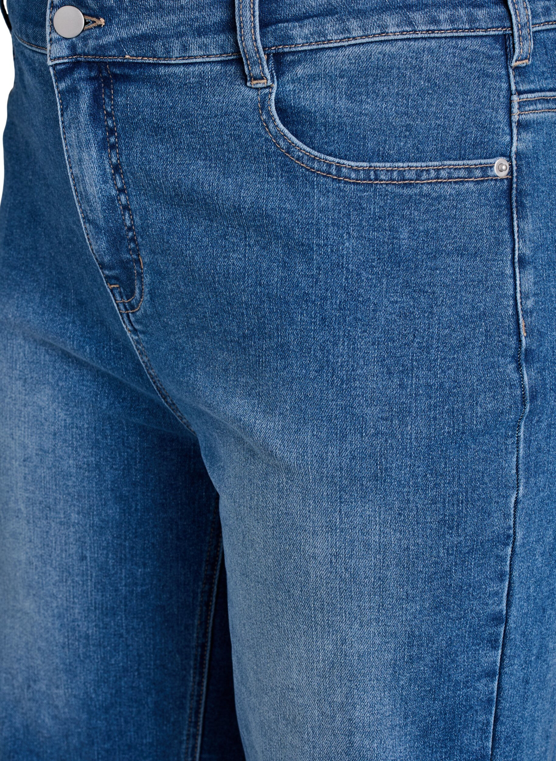 Zizzi Korkeavy&ouml;t&auml;r&ouml;iset denim-Bermudat, Sininen, Packshot image number 2
