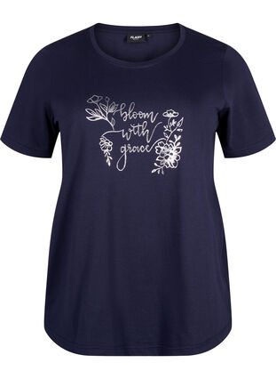 FLASH – kuviollinen t-paita, Navy Blazer Bloom, Packshot image number 0