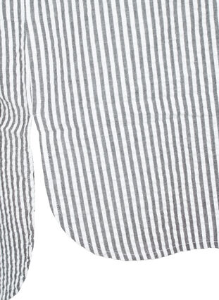 Raidallinen paita, jossa on rintataskut, White/Black Stripe, Packshot image number 3