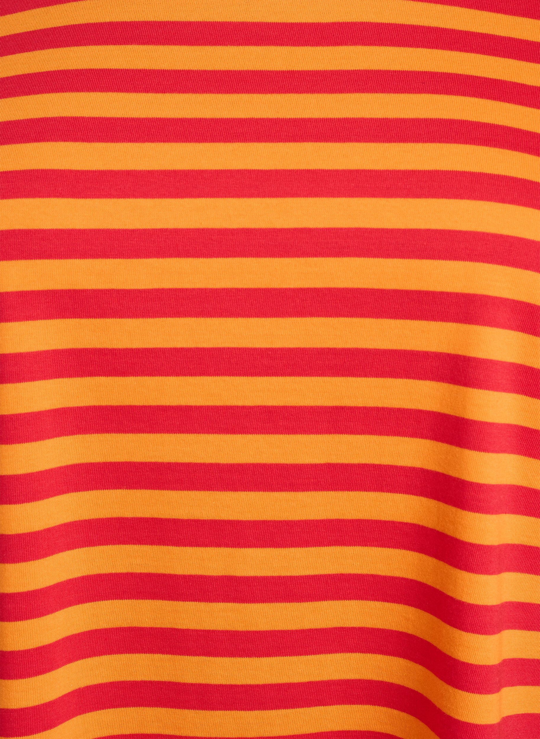 Zizzi Pitk&auml; raidallinen y&ouml;paita, Punainen, Packshot image number 2