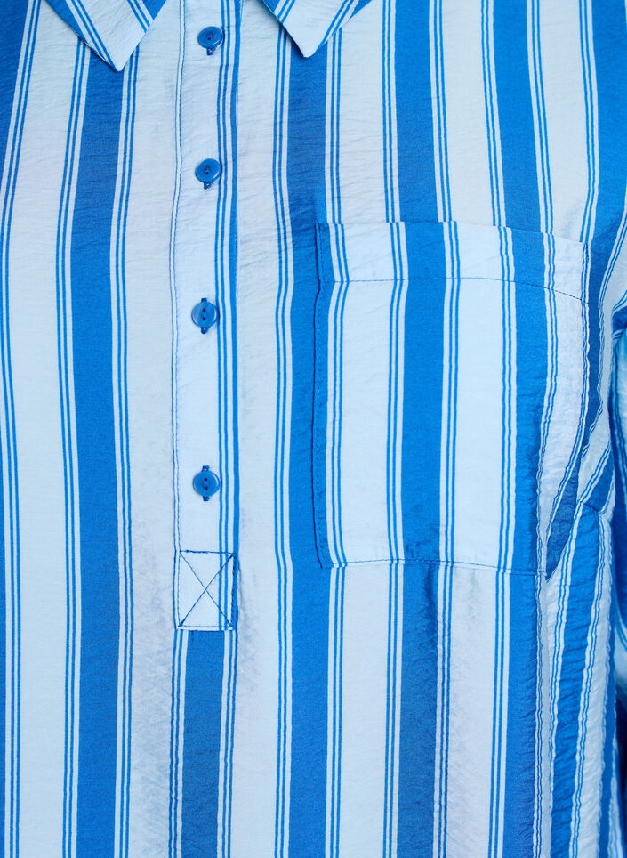 Lyhyt mekko kauluksella ja rintataskulla, Sininen, Packshot image number 2