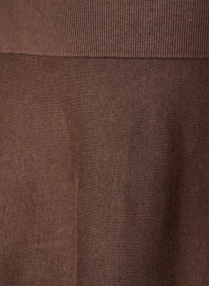 Lyhyt neulottu A-linjainen hame, Ruskea, Packshot image number 2