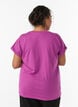 Lyhythihainen t-paita puuvillasekoitteessa, Violetti, Model image number 2
