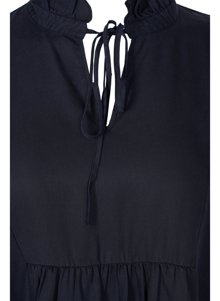 Mekko 3/4-hihoilla lyocellista (TENCEL™), Black, Packshot image number 2