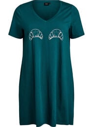 Luomupuuvillainen y&ouml;paita V-p&auml;&auml;ntiell&auml;, Vihre&auml;