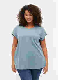 Lyhythihainen t-paita puuvillasekoitteesta, Smoke Blue, Model