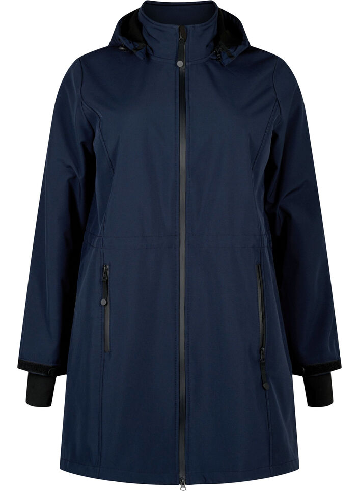 Softshell-takki irroitettavalla hupulla, Sininen, Packshot image number 0