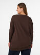 Jerseypusero, jossa ep&auml;symmetrinen pitsireunus, Ruskea, Model image number 2