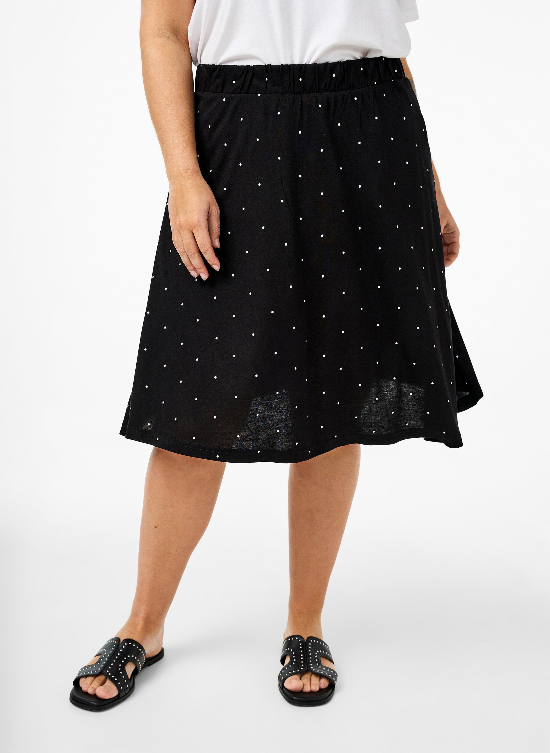 Zizzi2-pack viskoosinen hame, Musta, Model image number 1