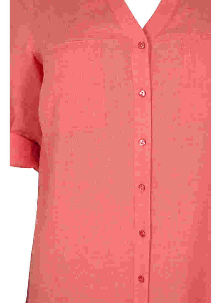 Pitkä paita 3/4-hihoilla ja v-aukolla, Hot Coral, Packshot image number 2